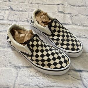 Vans Black and White Checkerboard Slip Ons Size 6.5 (W)